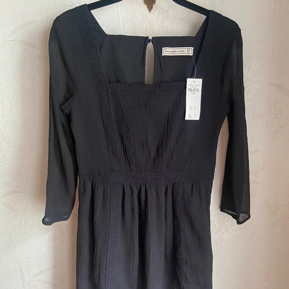 Abercrombie & Fitch 3/4 Sleeve Black Dress Size X Small
